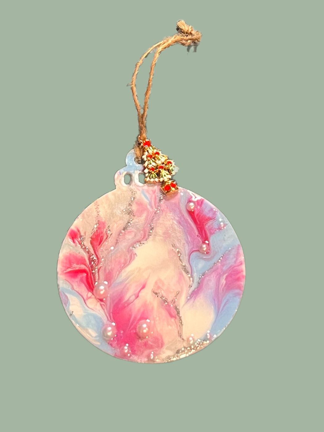 Bauble No. 21, Blue & Silver Ice 21, front