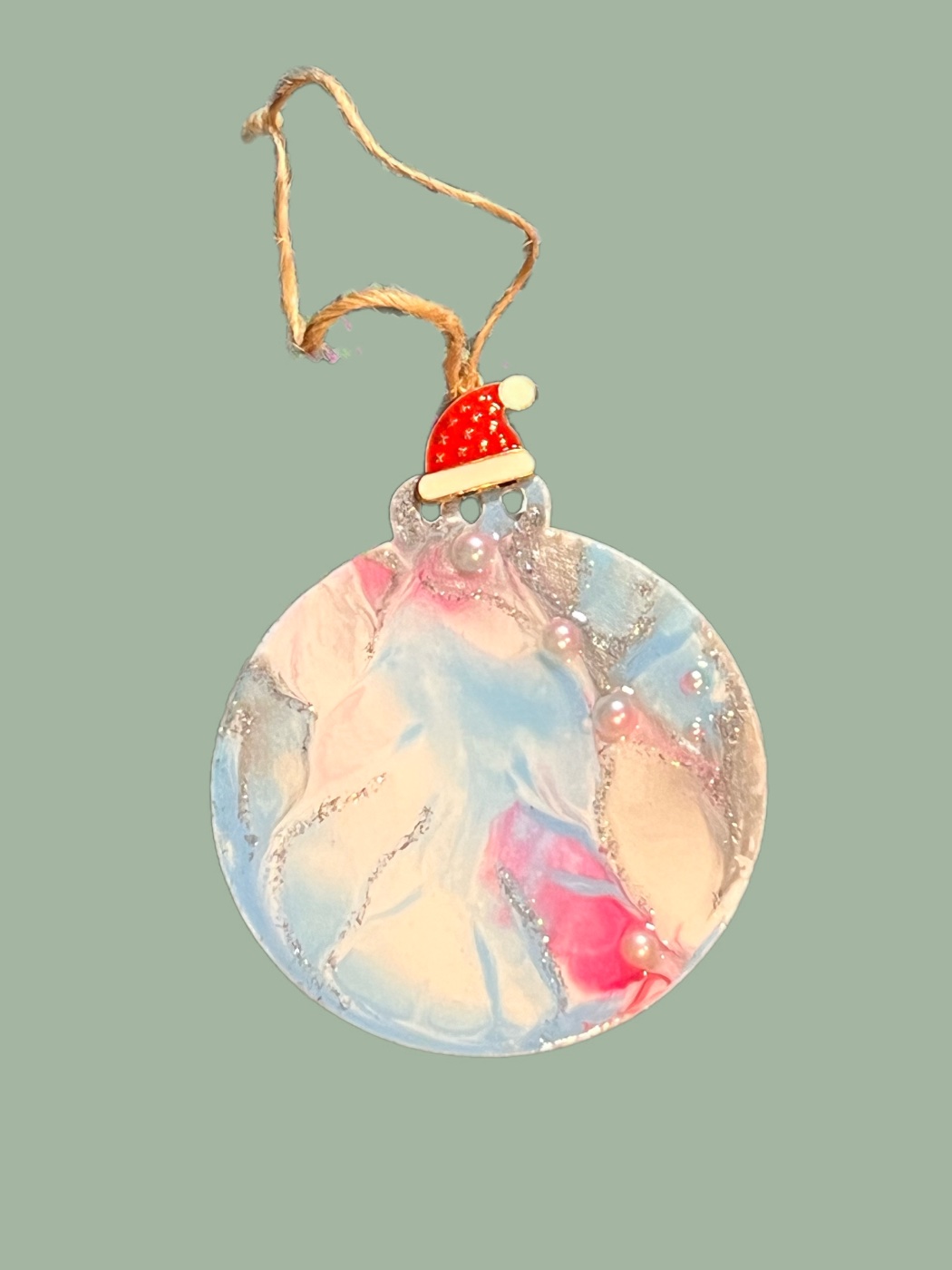 Bauble No. 22, Blue & Silver Ice 22, front