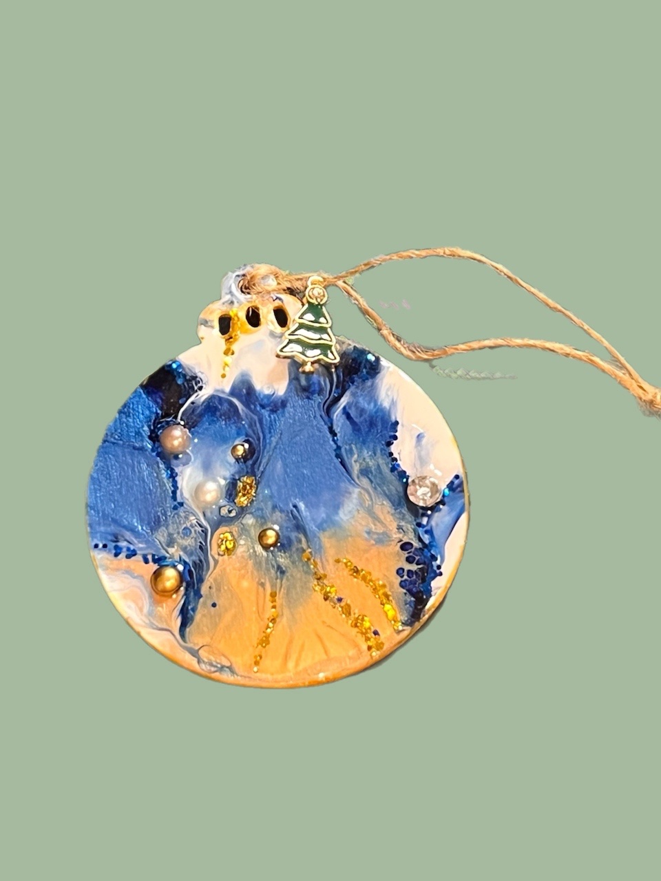 Bauble No. 25, Sapphire & Gold, front