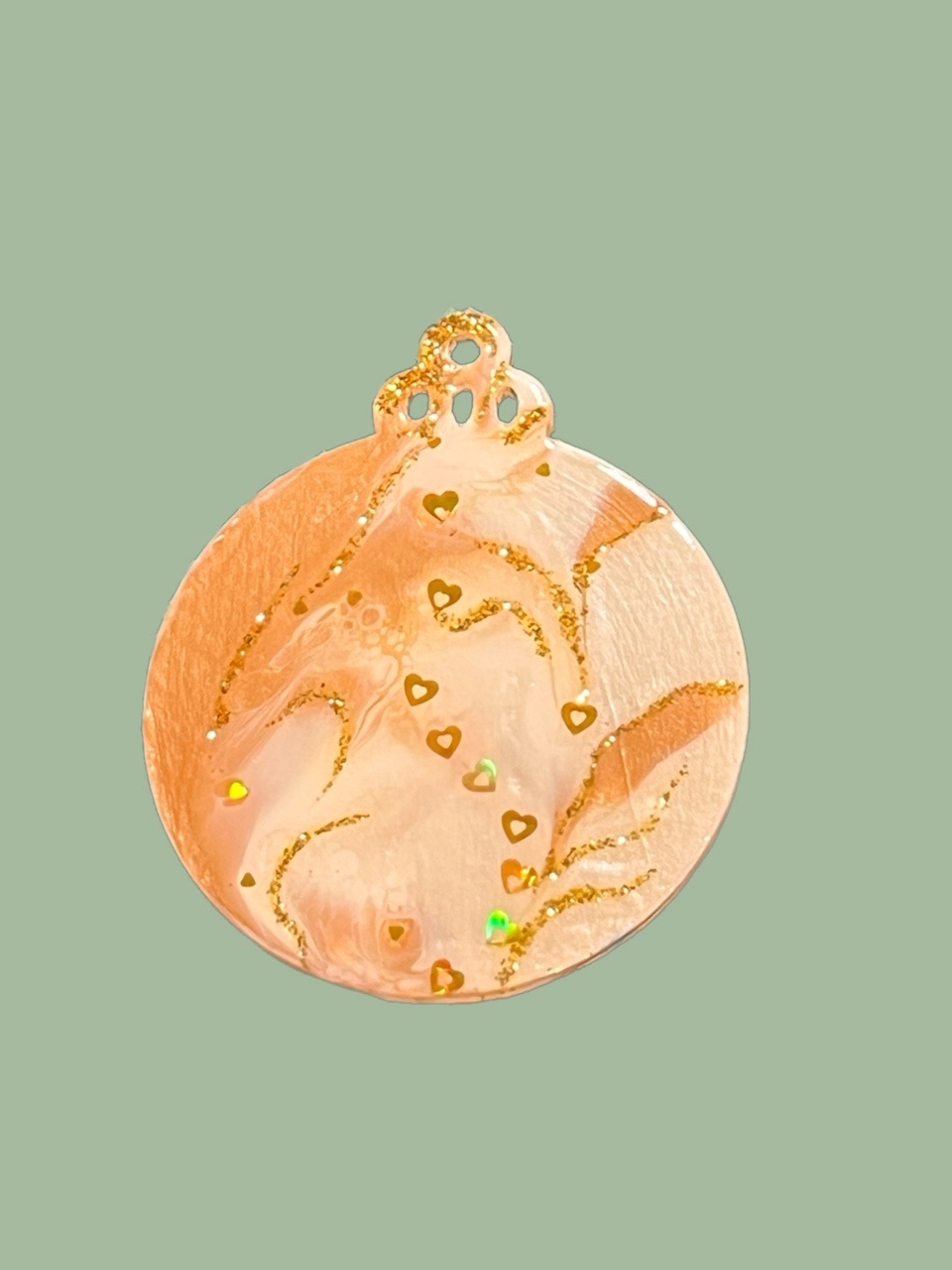 Bauble No. 8, Gold and White 8, front